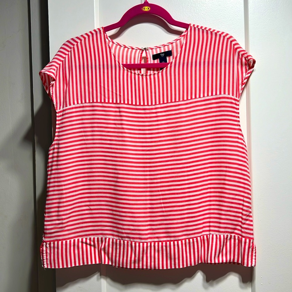 Gap lightweight striped boxy muscle sleeve top